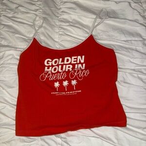 Bershka Red Graphic Camisole